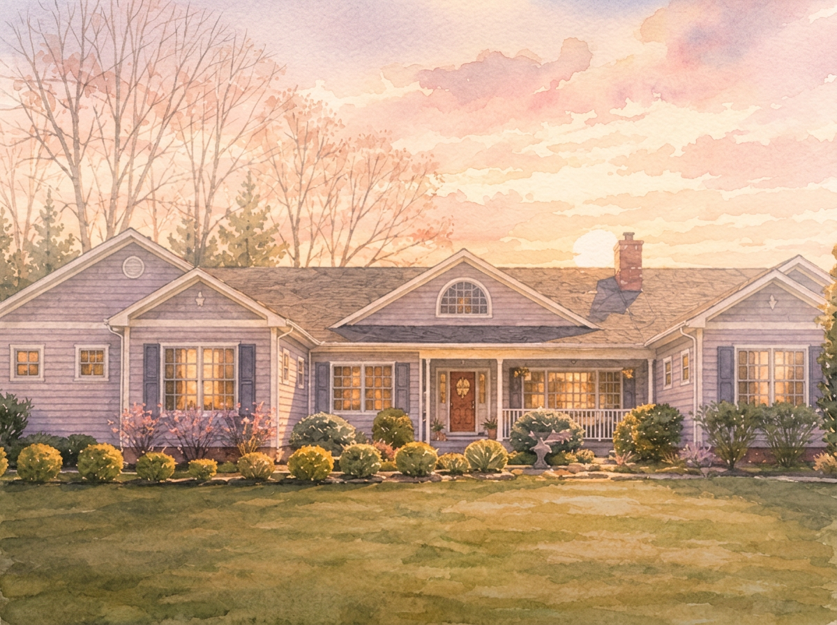 Watercolor of the home at 179 Denton Lane